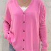 Absolut Cashmere Cardigan Paula bubble gum neon