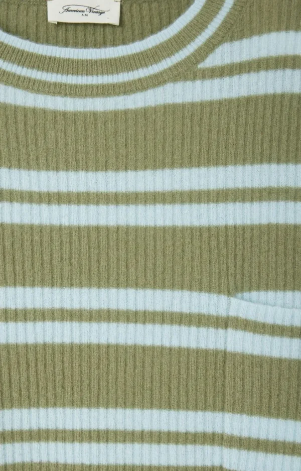 American Vintage Raxow Jumper crystal/rive stripe