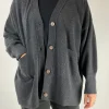 Caroline Boyfriend Cardigan charcoal