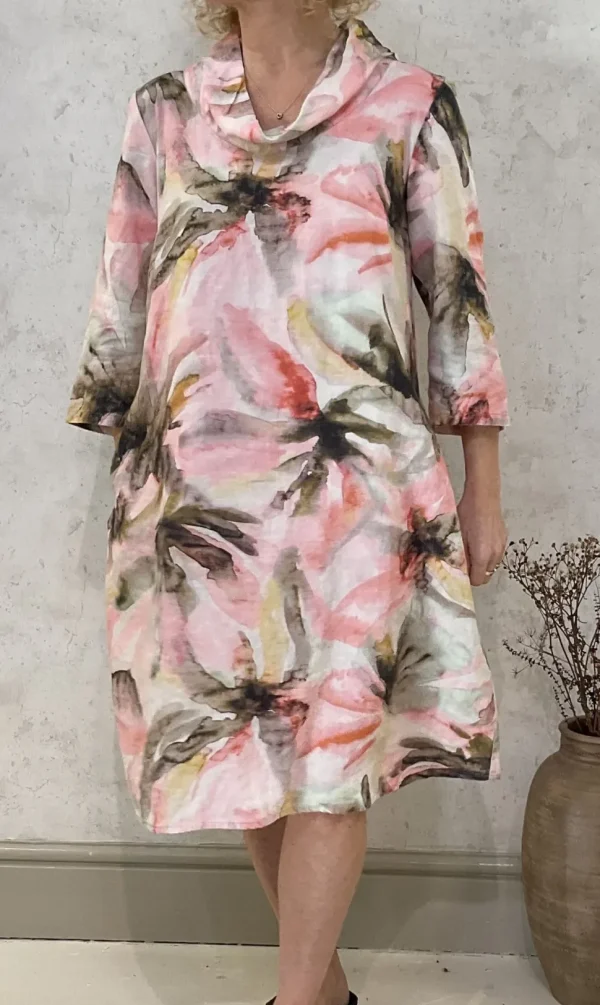 Grizas Cowl dress abstract floral prints