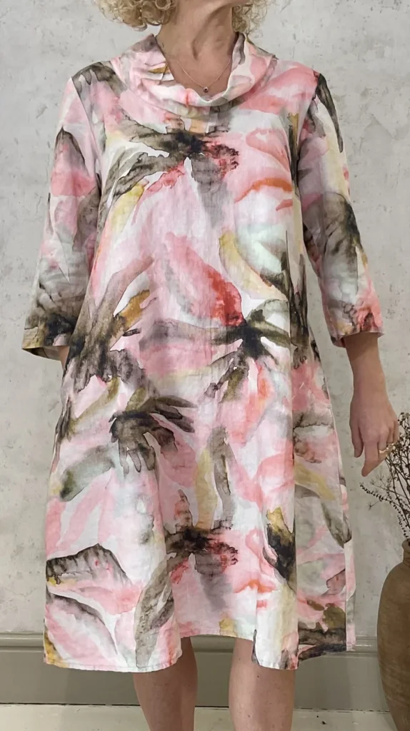 Grizas Cowl dress abstract floral prints