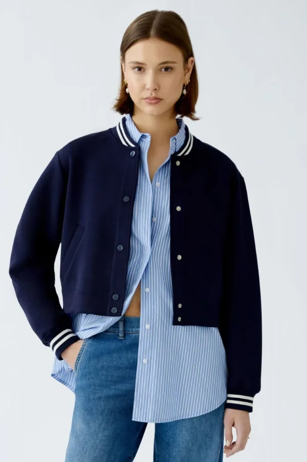 Oui Blouson Jacket navy blue