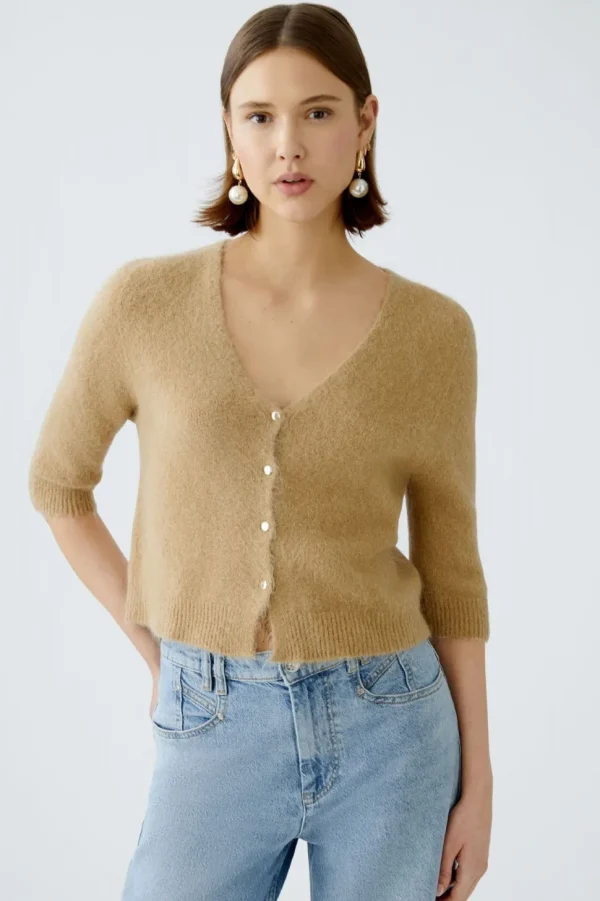 Oui Cardigan desert tan