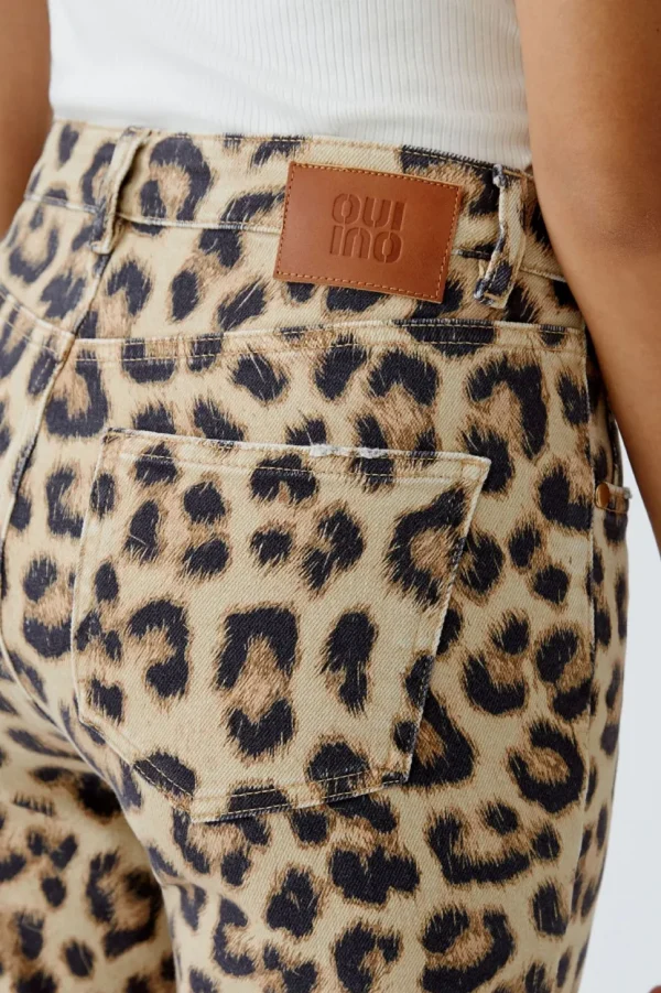 Oui Jeans Cropped leopard