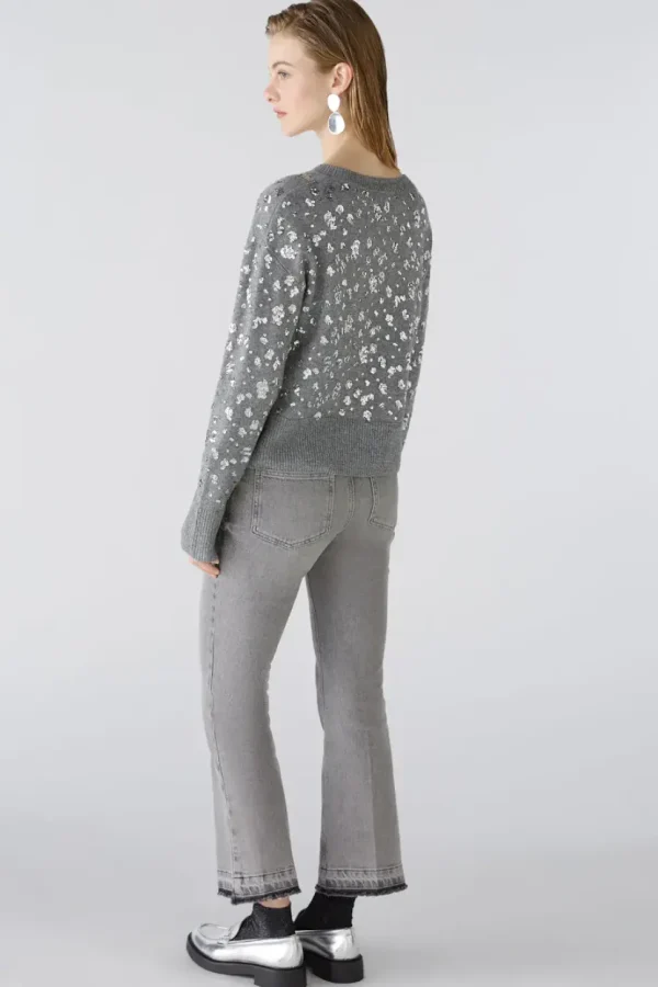 Oui Jumper Sparkles grey