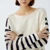 Oui Jumper white blue