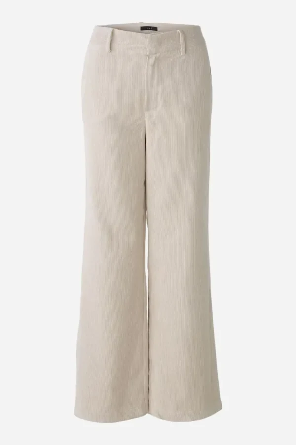 Oui Trouser Cord light beige melange