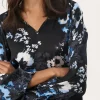 Part Two Blouse Elsia navy blurred flower