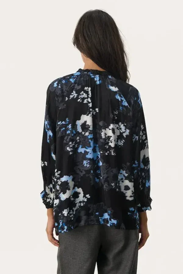 Part Two Blouse Elsia navy blurred flower