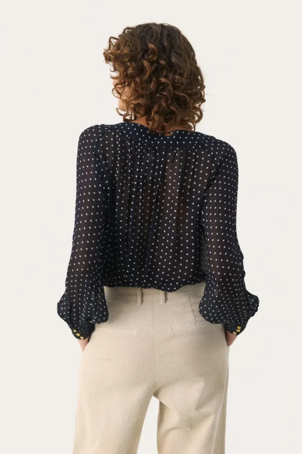 Part Two Blouse Laja dark navy dot