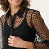 Part Two Blouse Marrike black flock dot