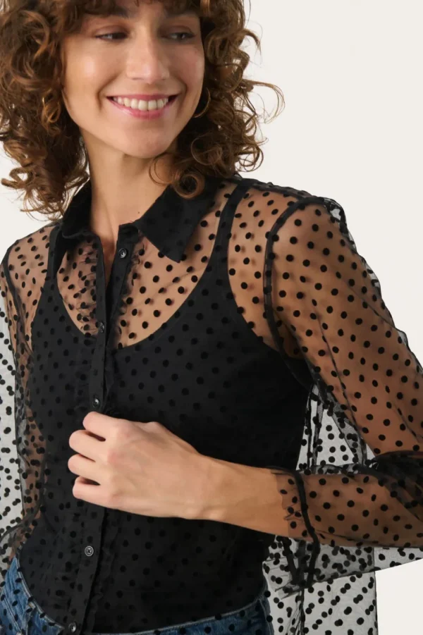 Part Two Blouse Marrike black flock dot