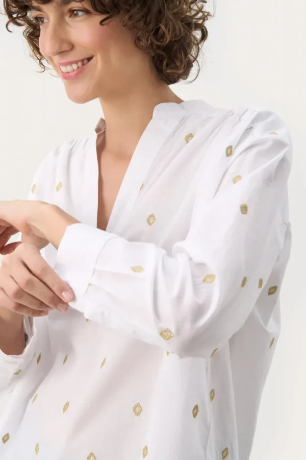 Part Two Blouse Natale white/gold