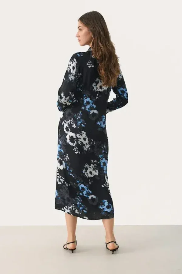 Part Two Dress Lamiya navy blurred flower