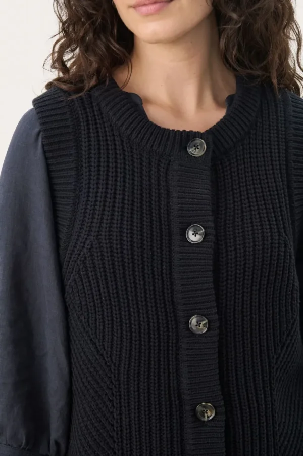 Part Two Knitted Waistcoat Noemie dark navy