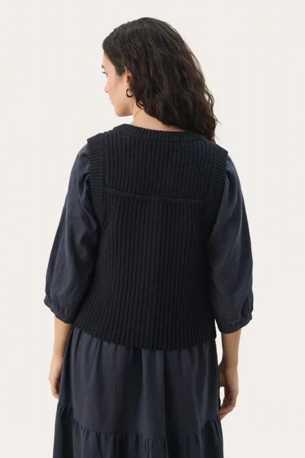 Part Two Knitted Waistcoat Noemie dark navy