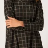 Sahara Broken Check Jersey Dress black/taupe