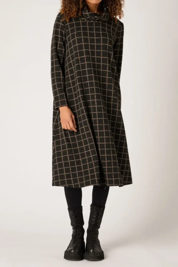 Sahara Broken Check Jersey Dress black/taupe