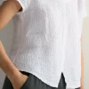 Sahara Waffle Linen Top white