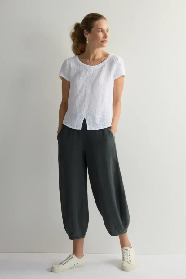 Sahara Waffle Linen Top white