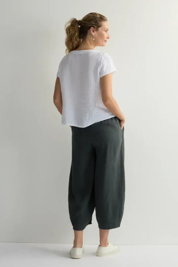 Sahara Waffle Linen Top white